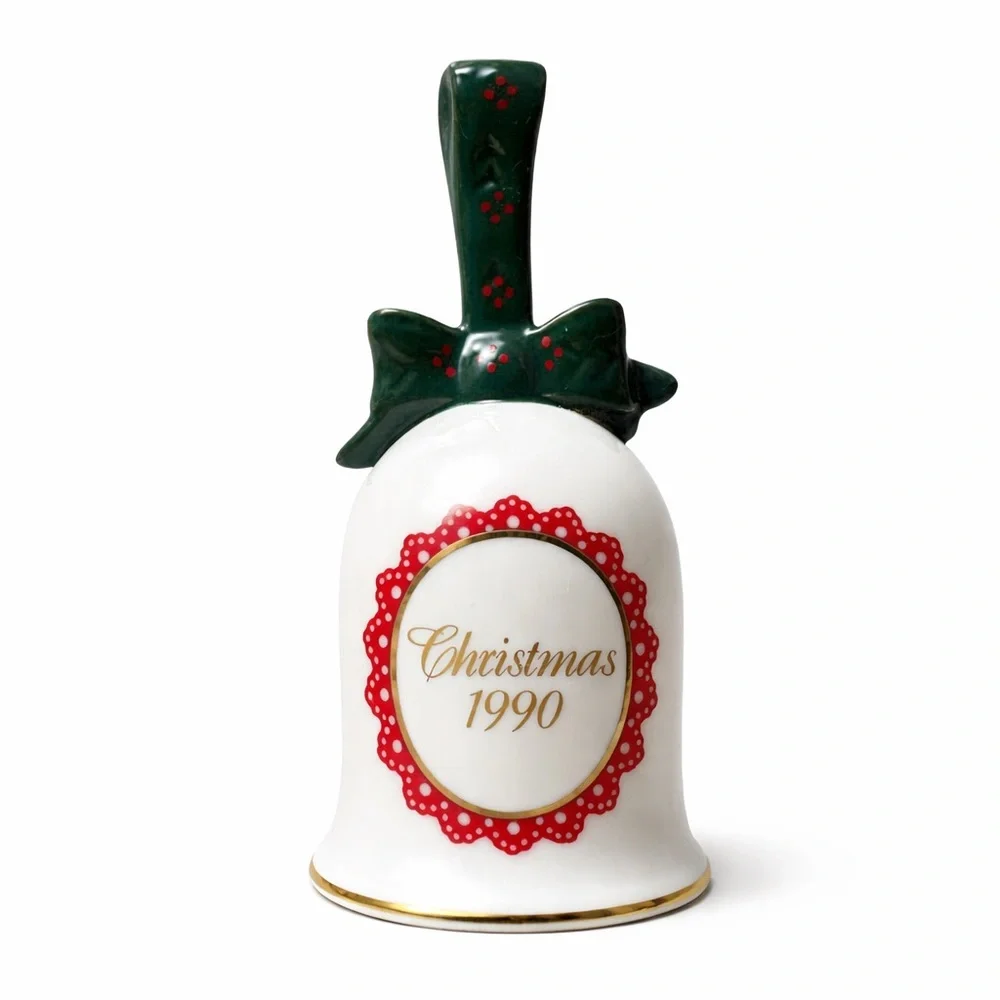 Vintage 1990 Avon Christmas Porcelain Bell – Holiday Collectible